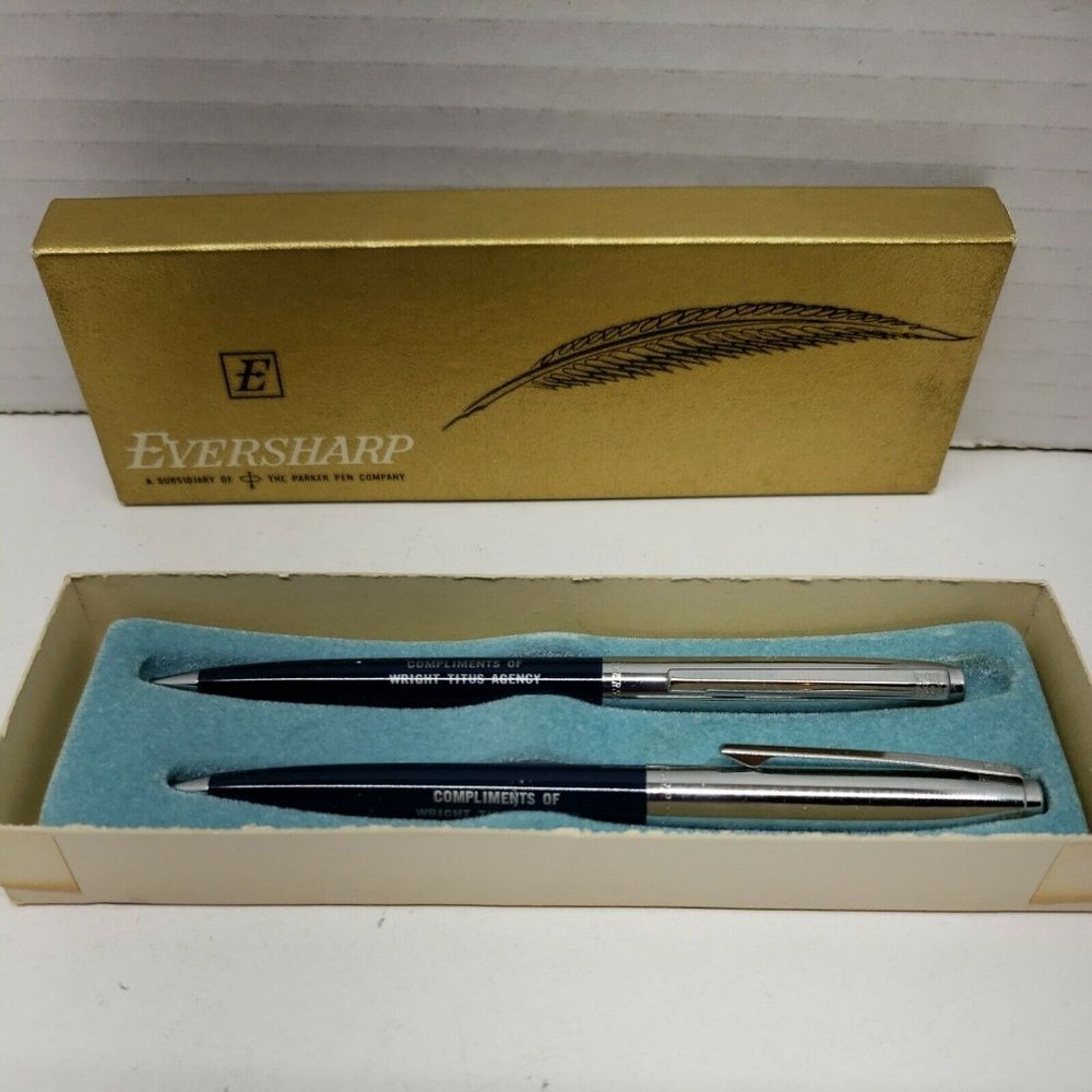 Vtg Eversharp Mechanical Pencil Lot Of 2 Retro Art Deco MCM USA Advertiser Item